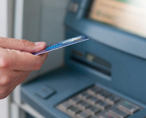 Image showing a customer using an ATM.