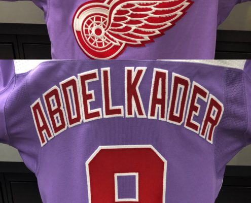 Image showing an autographed Justin Abdelkader jersey.